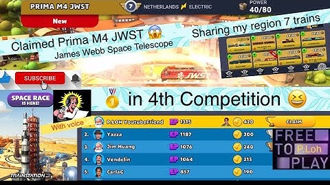 TrainStation 2 🚆#805: 🥇 in the Global Space Race Event 🚀4th Competition. Prima M4 JWST claimed😃