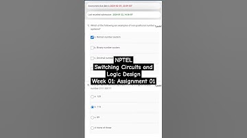 NPTEL | Switching Circuits and Logic Design | Week 01: Assignment 01 | nptel solutions | #nptel