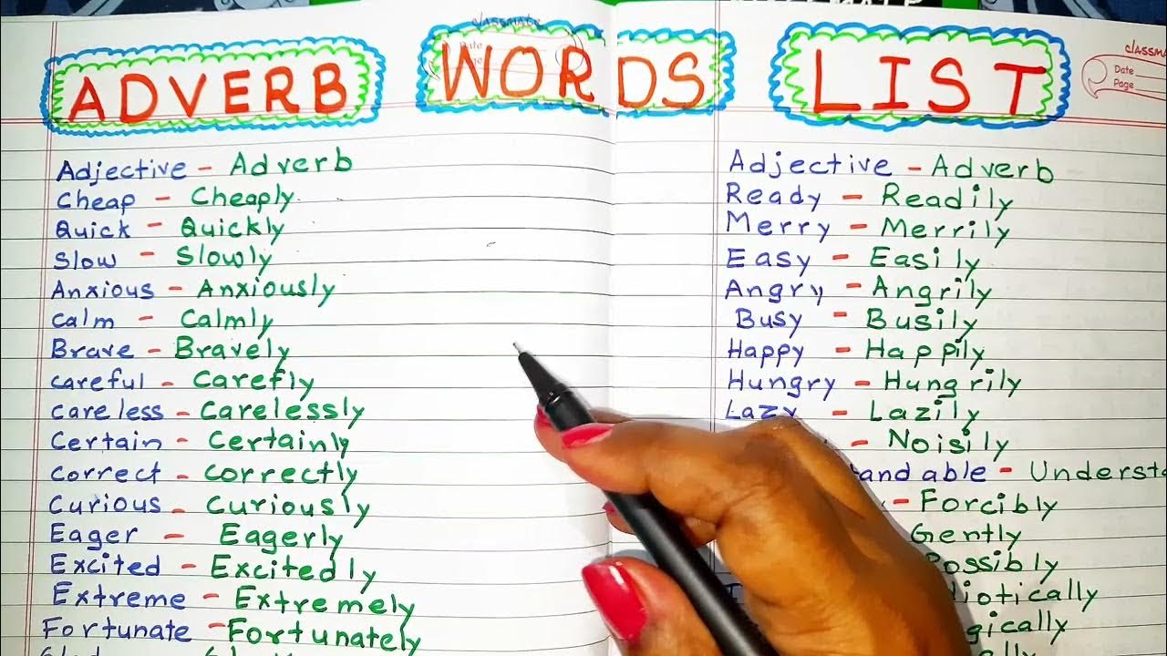 Adjective Words Adverb Words । Adjective Examples Adverb Examples