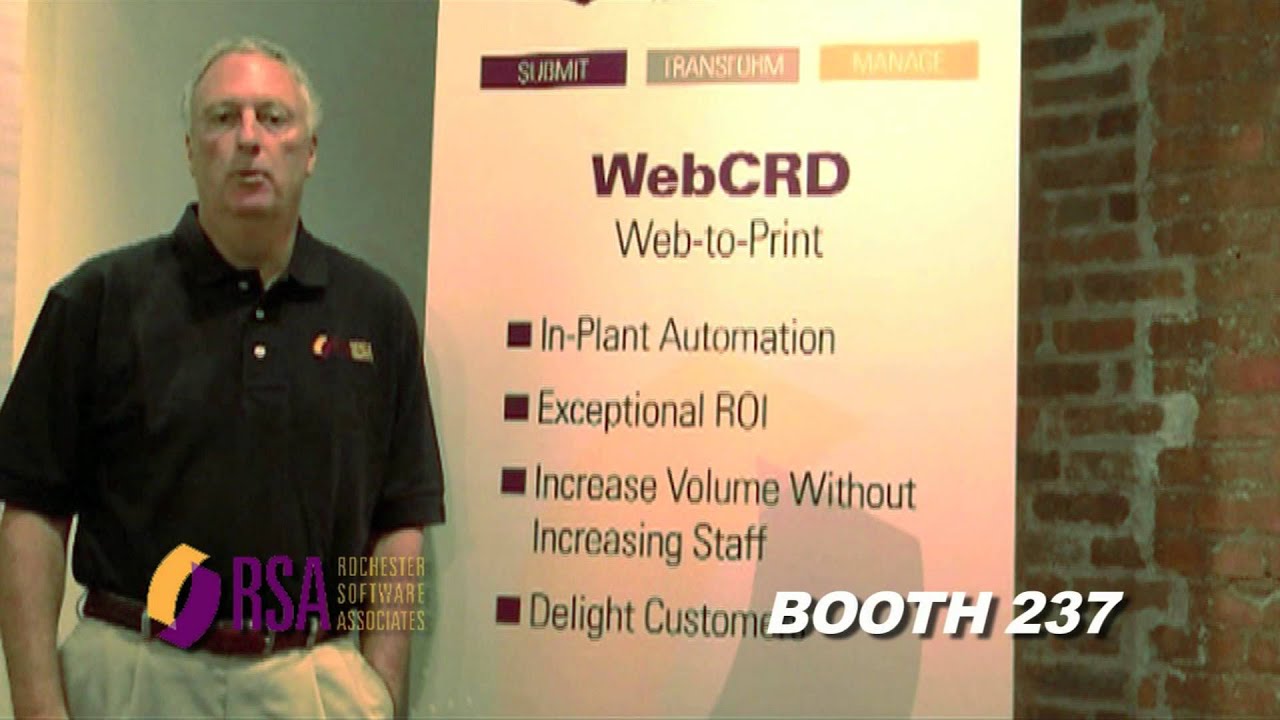 Tim Kelly, RSA, SVP What's New for WebCRD web to print for Graph Expo ...