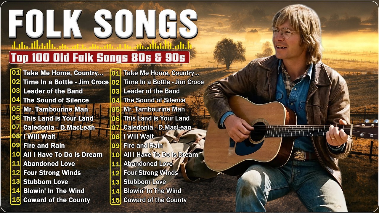 クラシック AMERICANFOLKMUSIC Top 100 Old Folk Songs 80s & 90s 🌾 Simon & Garfunkel, John Denver