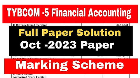 TYBCOM -5 FA Paper Oct 2023 Full Solution || Atul Sir || All Questions Solution TYBCOM