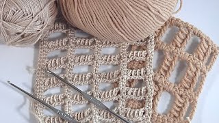 картинка: Нежные АЖУРНЫЕ столбики крючком/Вязание КРЮЧКОМ супер УЗОРА/Нежная СЕТКА/Авторская разработка