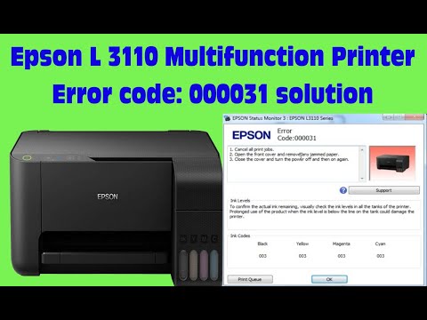 Epson Printer Error Code 000031 [SOLVED],Epson L3110 error code 000031 100 solve all light blinking