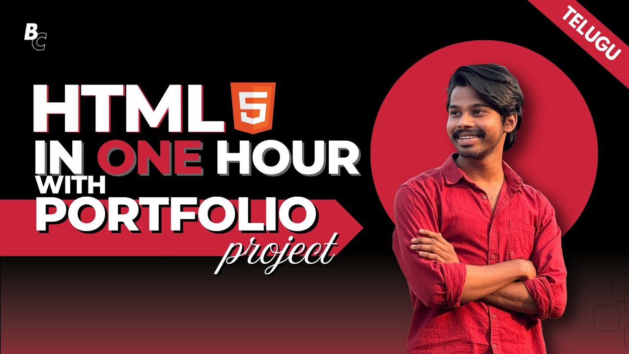 Learn HTML in 1 Hour with Amazing Project for Beginners in Telugu - YouTube