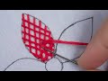 hand embroidery new net stitch needle art beautiful flower design with easy sewing tutorial