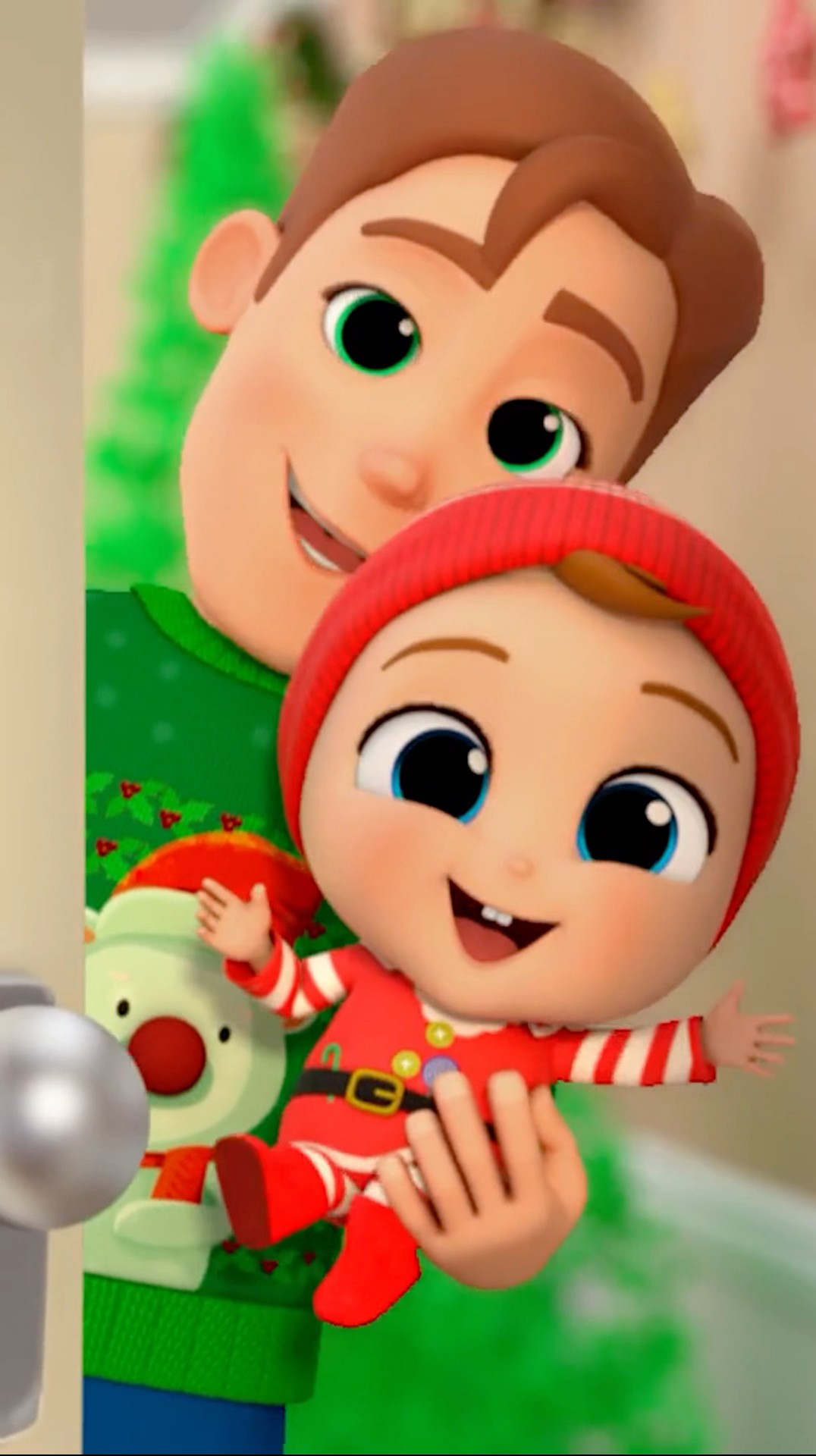 Who’s at the door? Christmas is knocking ✊ ✊ Are you ready? #nurseryrhymes #babyjohn #christmas