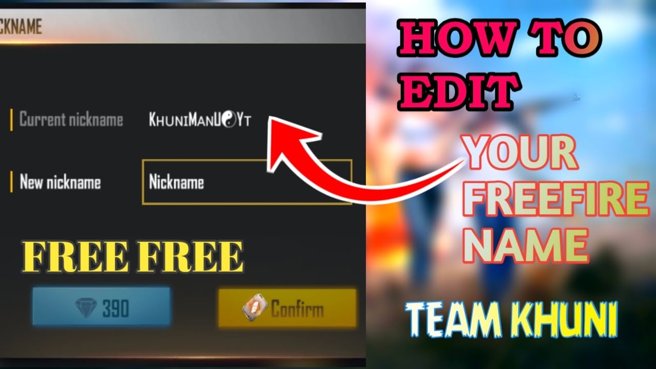 Free Fire Name Change Card Free How To Edit Your Freefire Name Youtube