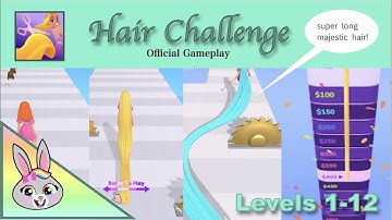 Hair Challenge by Rollic Games - Part 1 with Levels 1-12 Walkthrough (Android, iOS)