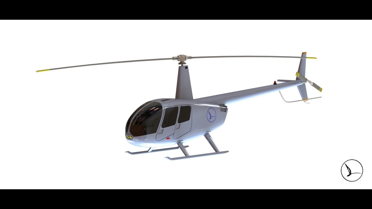 Robinson R44 helicopter model print and assembly video
