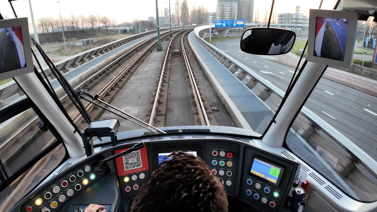 🔁 Round trip HTM Tram 15 The Hague Holland | Central Station - Nootdorp vv. | 4K Cabview Avenio