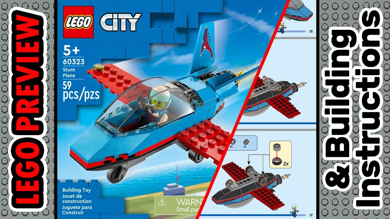 PREVIEW 60323, LEGO CITY, Stunt Plane & Building Instructions! LEGO