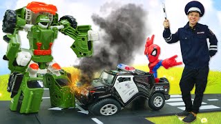 Видео игры - Тобот и Инспектор Фёдор ловят нарушителей! Роботы Трансформеры и Супергерои игры гонки