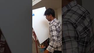 free hand experiment work on canvas painting #art #workingartist #drawing #painting