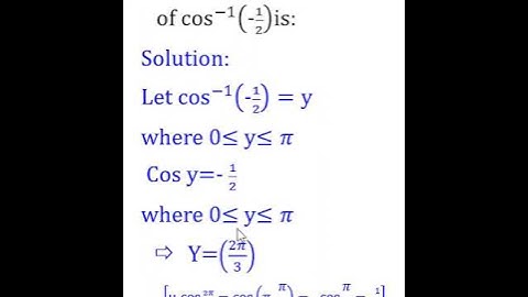 #Shorts#The principal value of cos^-1(-1/2) is:#Inverse Trigonometric functions