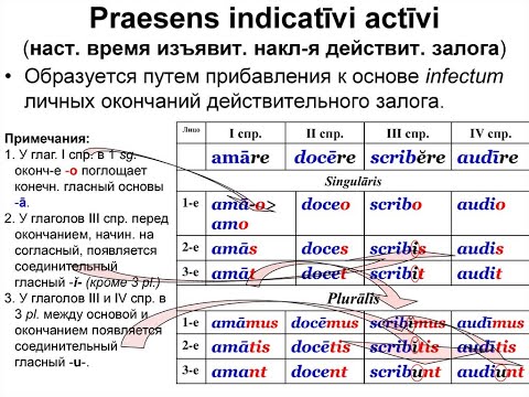 Praesens indicativi латинских глаголов