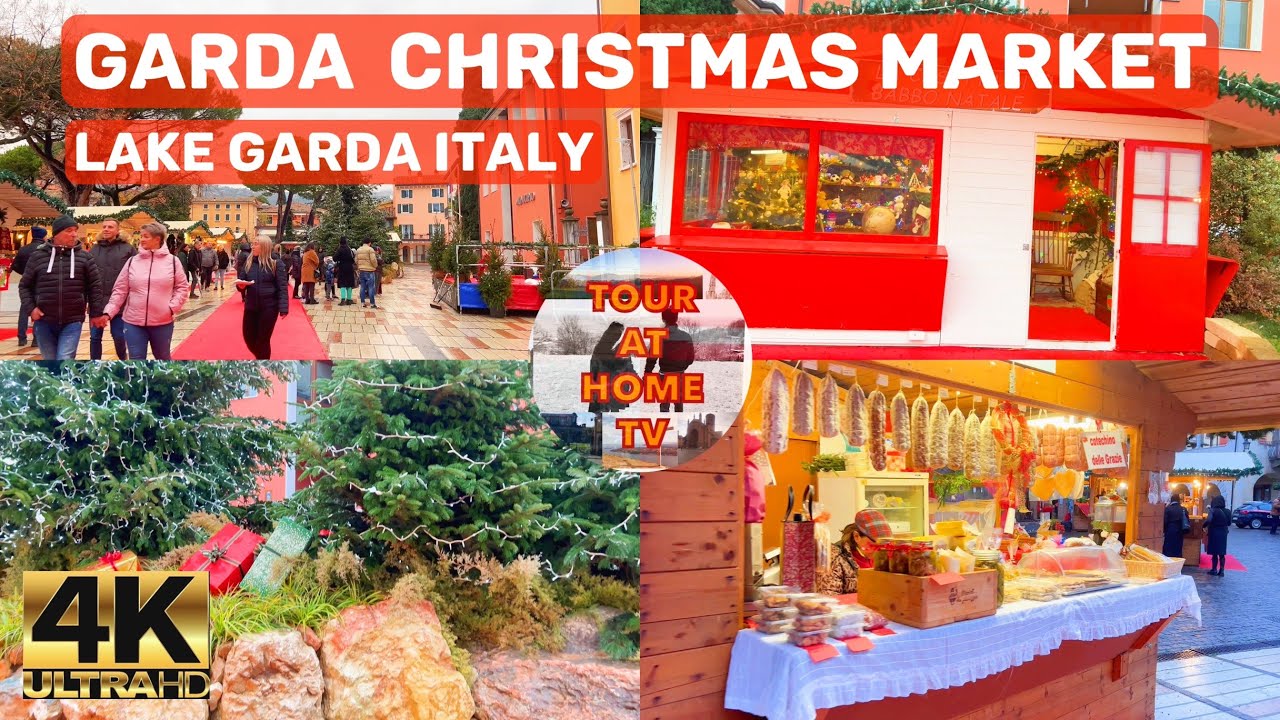 [4K] 🇮🇹 MOST BEAUTIFUL CHRISTMAS MARKETS IN LAKE GARDA ITALY - GARDA