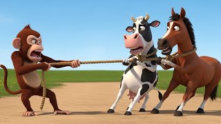 🚨 Jail Break! 😱🐵 | Oh No! Monkey Escapes & Steals Horse & Cow! | Old MacDonald Farm is Empty 🏡