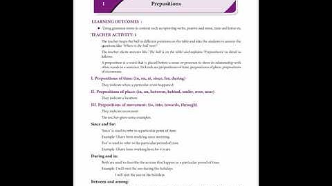 Refresher course module 2021-22, 10th English, Prepositions,Answers