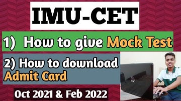 How to give MOCK TEST | How to download ADMIT CARD | IMU-CET Oct 2021 & Feb 2022