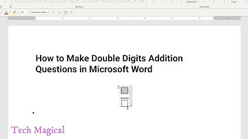 How to Make Double Digits Addition Questions in Microsoft Word