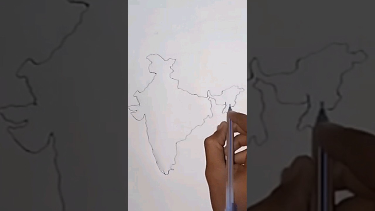 How to draw a india map by pencil     simple @Drawing Manoj