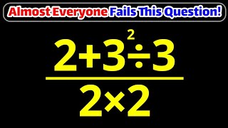 This Tricky Math Question Fools Almost Everyone! Can you solve it 