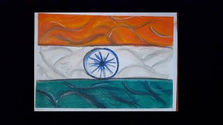 How to draw Indian National Flag drawing with soft pastel colour 🇮🇳🇮🇳🇮🇳 screenshot 3