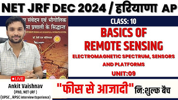 Class 10 | BASICS OF REMOTE SENSING | निःशुल्क बैच | GEOGRAPHICAL TEQNIQUES | NET JRF | GEOGRAPHY