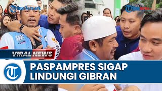 REAKSI Sigap Paspampres saat Leher Gibran Ditarik Warga, Piting hingga Seret Keluar Kerumunan