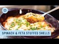 GREEK- STYLE Spinach & Feta Stuffed Shells (Spanakopita Flavored)