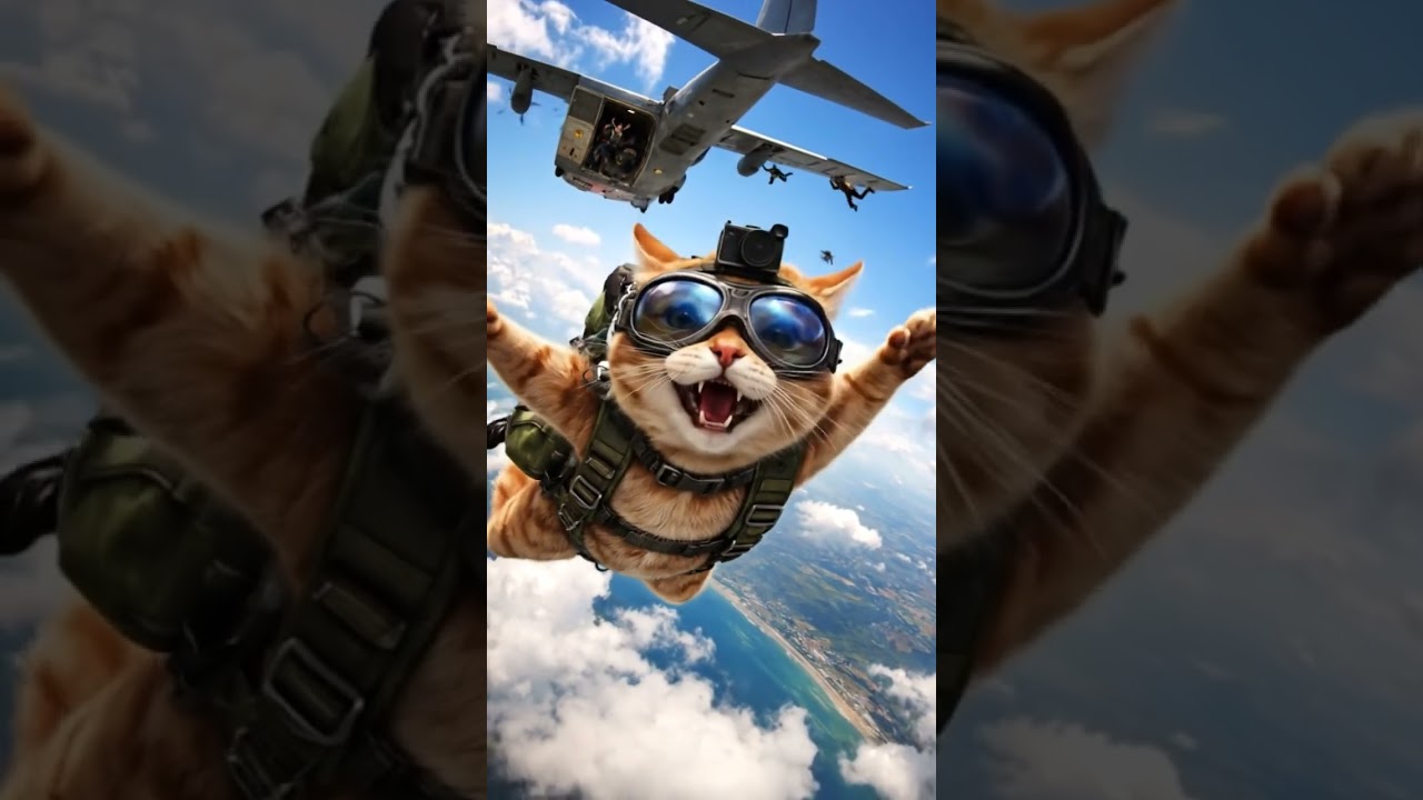 The Cat Who Conquered the Sky 🪂🐾”