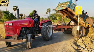 Mahindra 585 50hp FE Pulling Full Loaded Trolley of Lake Soil Pulling | Swaraj tractor power | #CFV