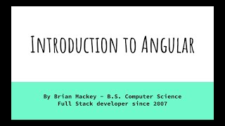 Introduction To Angular