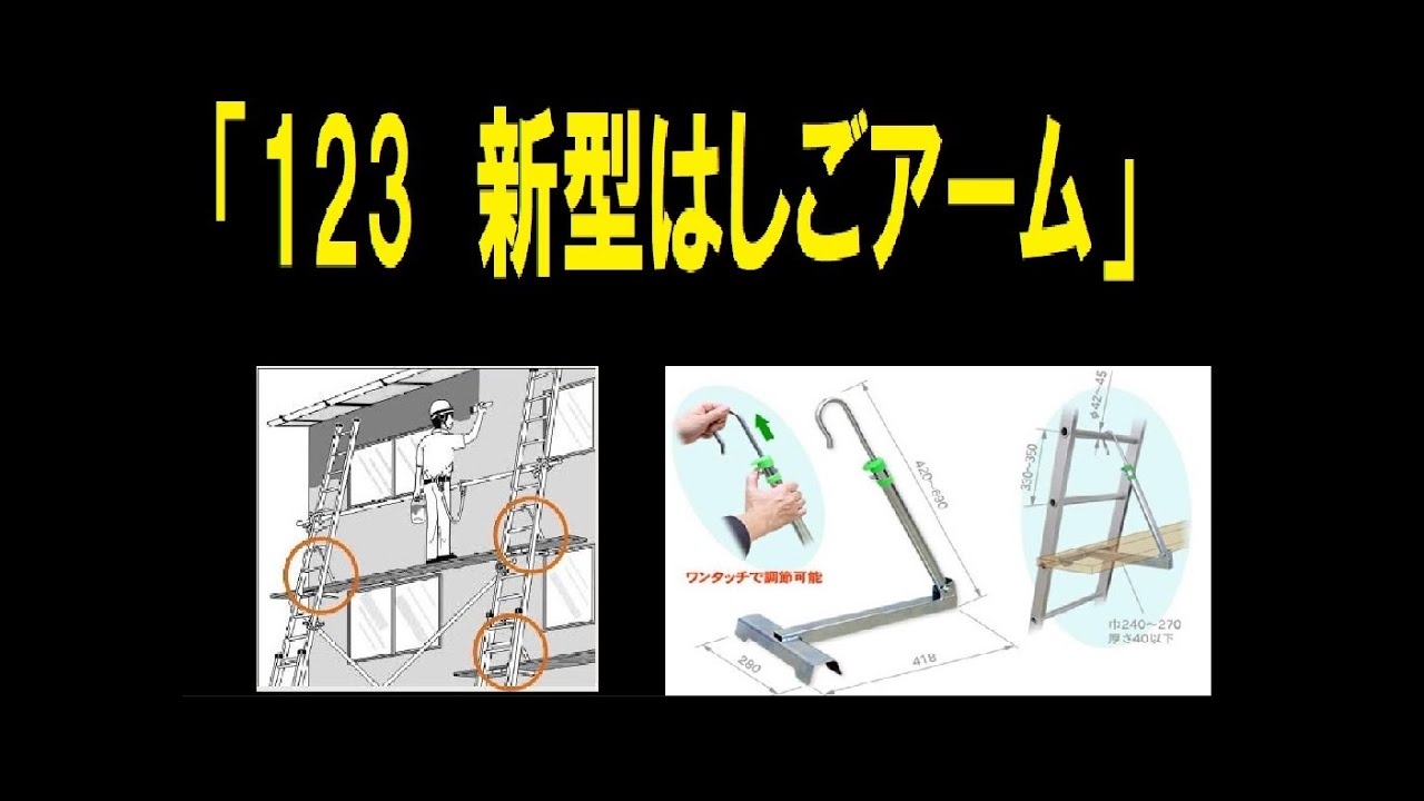 はしごアーム はしごに取り付けて足場板を渡し、簡易足場として使用し 