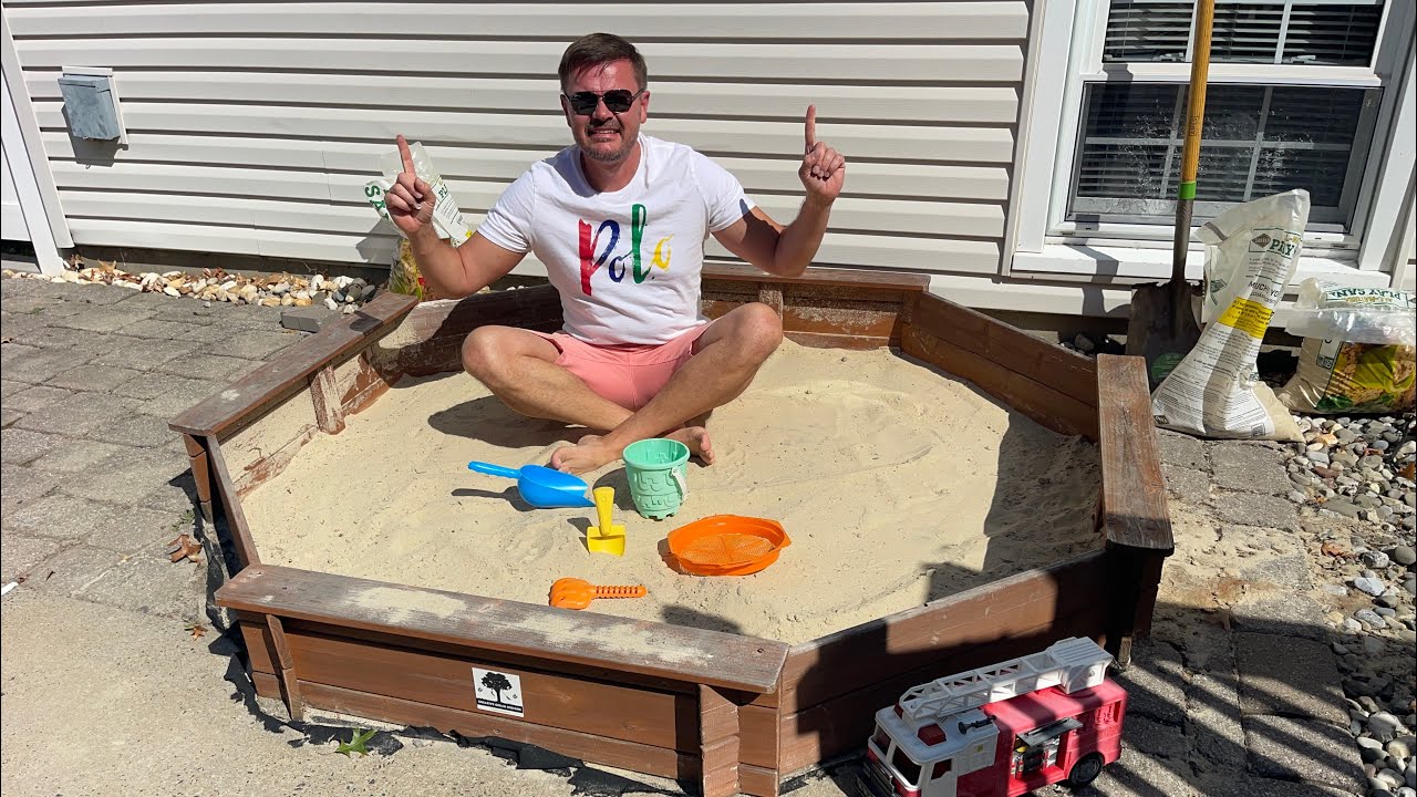 Octagon Wooden Cedar Sand Box unbox and build