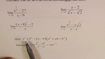 Limits Level 2 Examples with difference of cubes IIT JEE AP Calculus