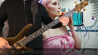 Cake - Pretty Pink Ribbon bass cover with basstabs.
