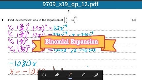 (M/J2019 /P12) A Level Maths Binomial Expansion
