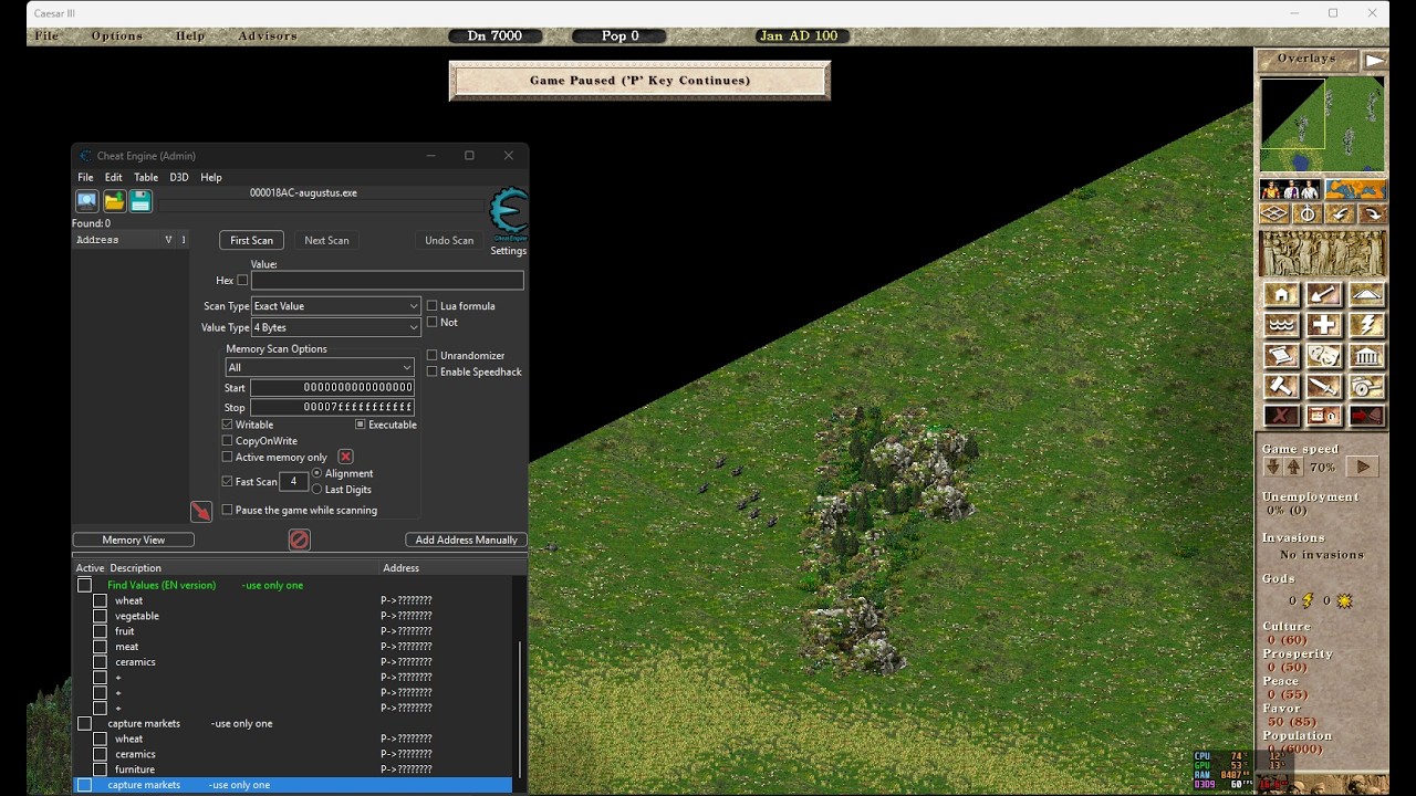 Caesar III augustus v4.0.0 Last Mission [Cheat Engine] [Augustus Codes ...
