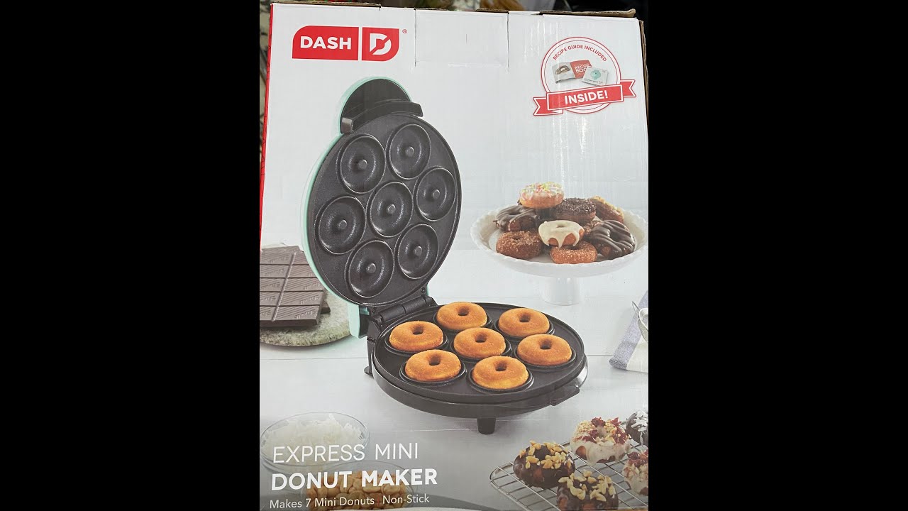 Dash Express Mini Donut Maker Non Stick Open Box Recipe Guide