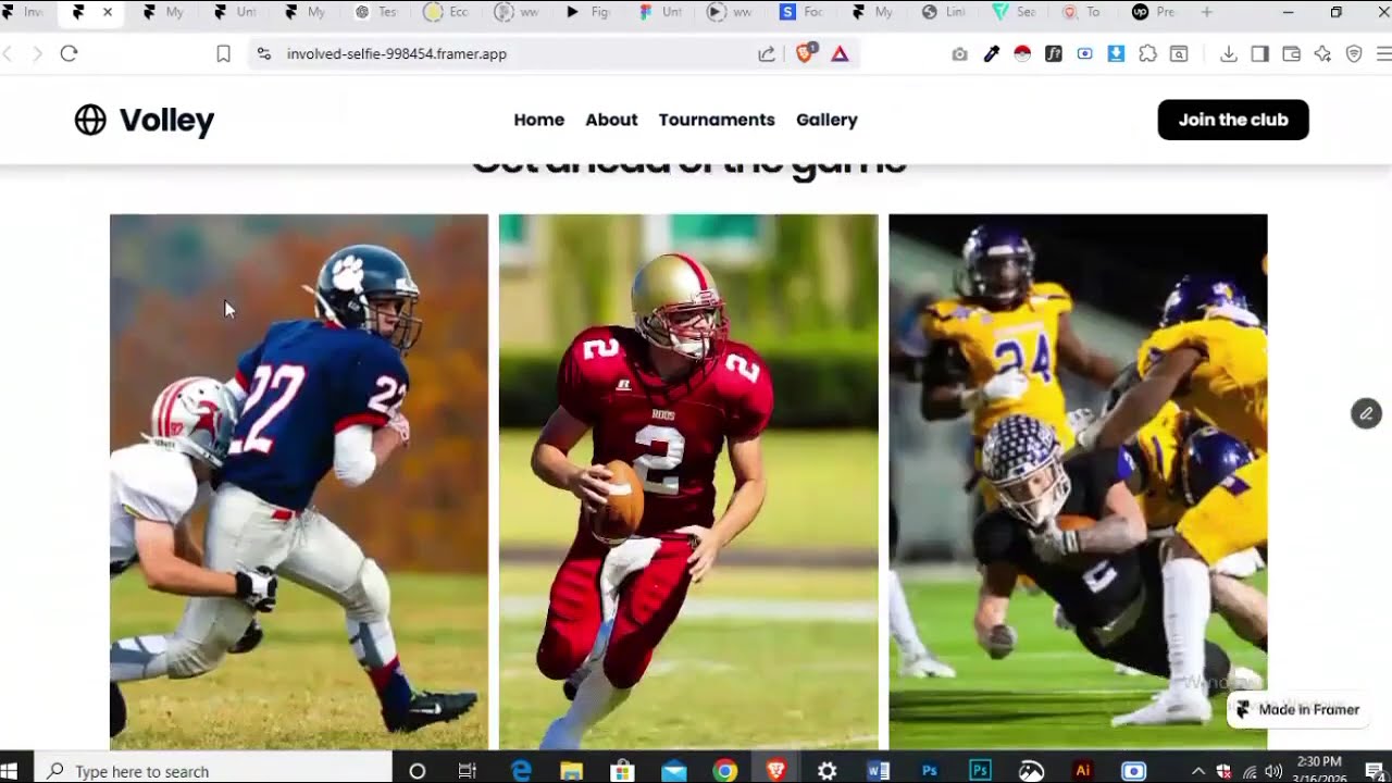 How to design a sport website in framer