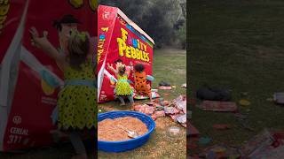 Trapped inside the World’s Largest Cereal box!! #shorts #cereal #challenge #fail