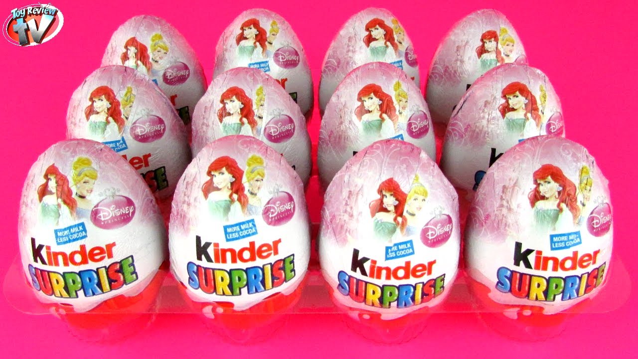 12 Disney Princess Kinder Surprise Eggs 