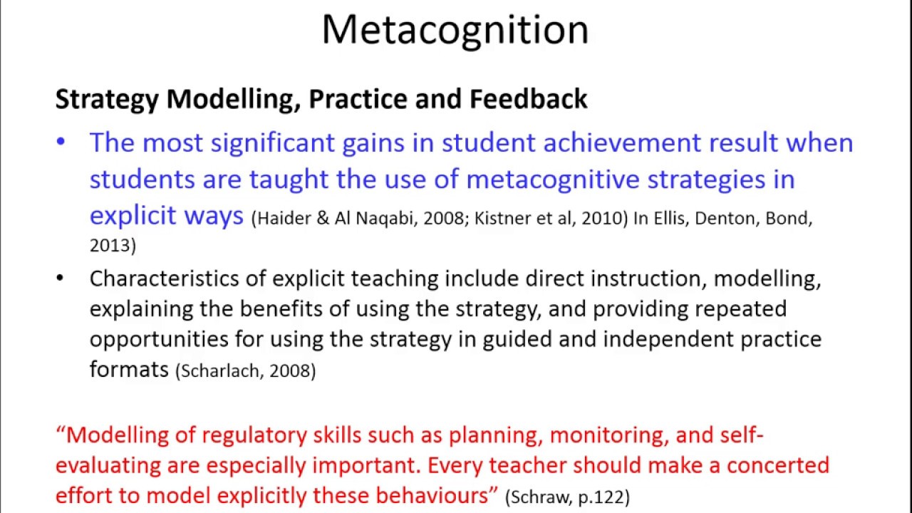metacognitive strategies youtube metacognitive strategies