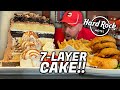 Kitchen Sink Burger Challenge w/ 7-Layer Cake at Hard Rock Hotel!!