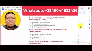 NSCDC Recruitment Past Questions and Answers | Nigerian Security and Civil Defence Corps