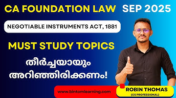 CA Foundation Business Law Class | Negotiable Instruments Act 1881 Must Study Topics SEP 2025 Exam