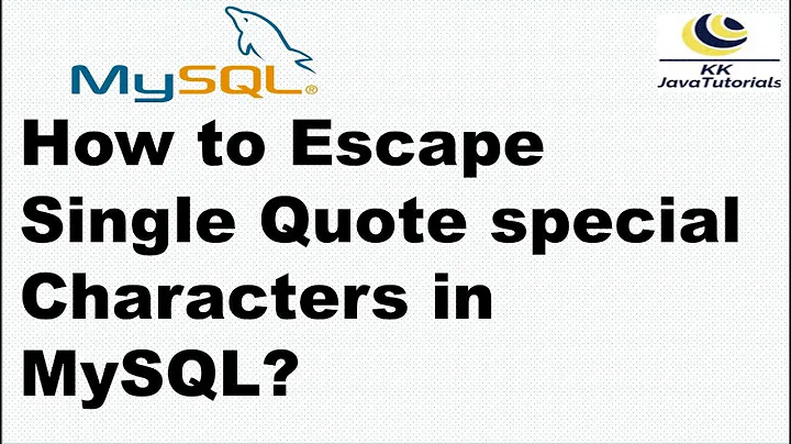 How to add single quote in SQL query in MySQL ? | How to escape apostrophe (') in MySQL?