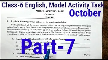 Class-6 English Model activity task Part-7 (October) ||